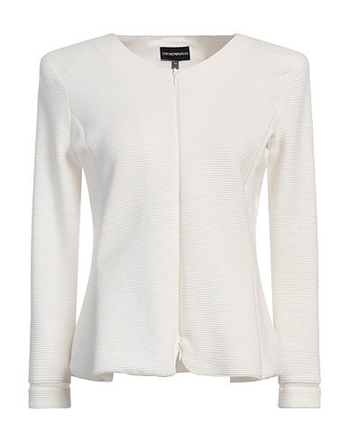EMPORIO ARMANI Jacket White 80% Polyester, 18% Viscose, 2% Elastane