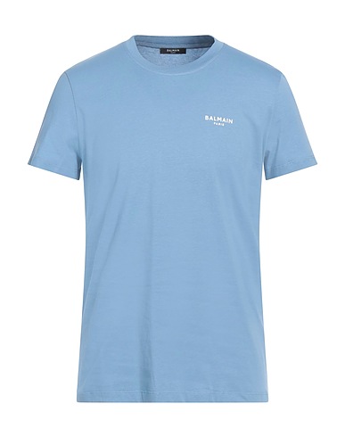 BALMAIN T-shirt Pastel blue 100% Cotton