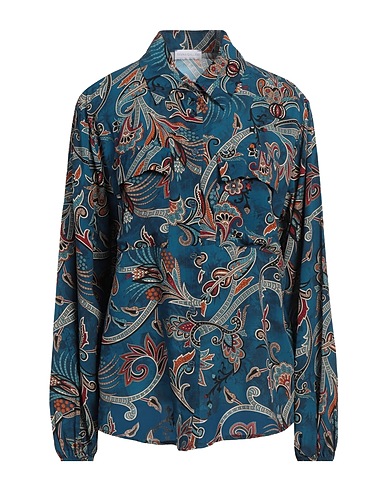 DIANA GALLESI Patterned shirts & blouses Blue 100% Viscose