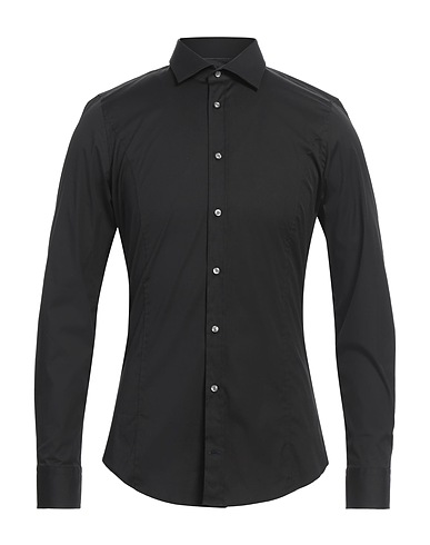 JOOP! Solid colour shirt Black 77% Cotton, 20% Polyamide, 3% Elastane