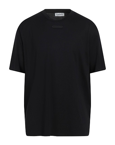 LANVIN Basic T-shirt Black 100% Cotton, Polyester, Elastane