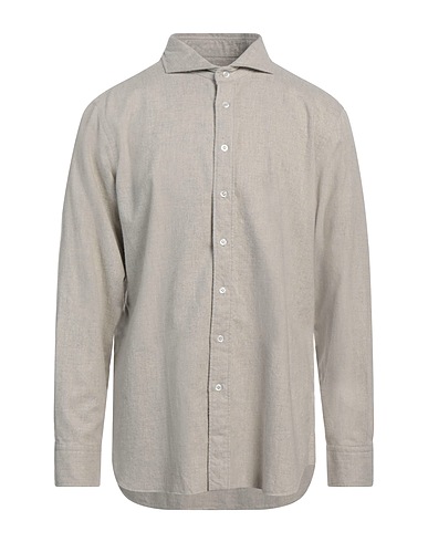 LARDINI Solid color shirt Sage green 100% Cotton