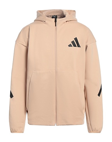 ADIDAS ORIGINALS Hooded track jacket  Beige 57% Polyester, 43% Cotton