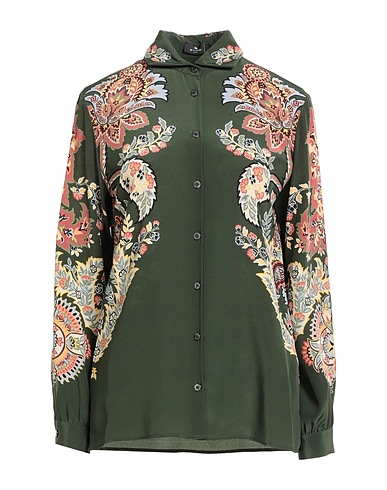 ETRO Floral shirts & blouses Military green 100% Silk