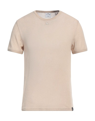 COURRÈGES T-shirt Beige 52% Polyester, 48% Cotton