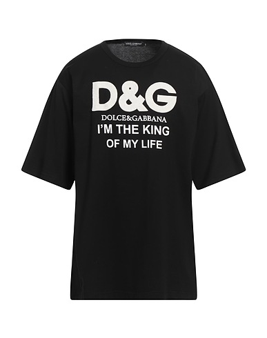 DOLCE&GABBANA T-shirt Black 100% Cotton, PVC - Polyvinyl chloride, Silk