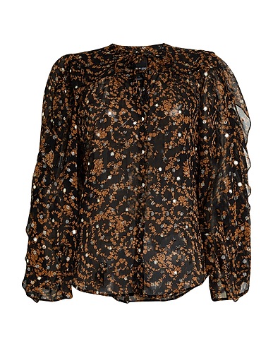 SABINA MUSÁYEV Floral shirts & blouses Black 100% Polyester