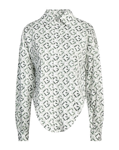 GUESS Patterned shirts & blouses Military green 97% Cotton, 3% Elastane