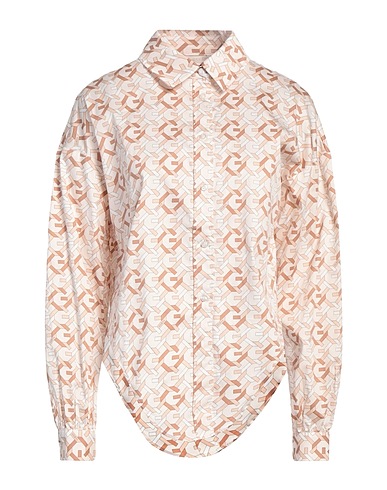 GUESS Camicie  e bluse fantasia Beige 97% Cotone, 3% Elastan