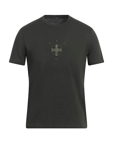 THREE STROKE T-shirt Dark green 100% Cotton