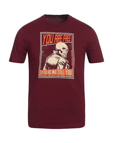 THREE STROKE T-shirt Burgundy 100% Cotton