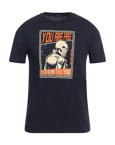 THREE STROKE T-shirt Blu notte 100% Cotone