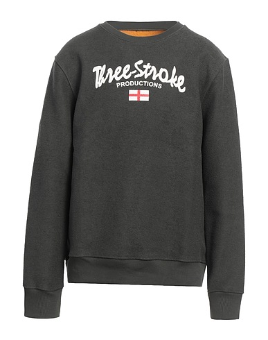 THREE STROKE Sweatshirt Dark green 100% Cotton