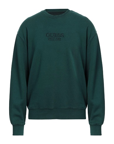 GUESS Sweatshirt Dark green 100% Cotton