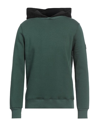 THREE STROKE Hooded sweatshirt Dark green 80% Cotton, 20% Polyester