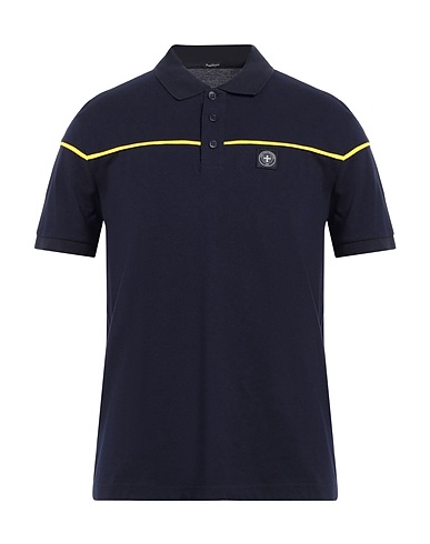 THREE STROKE Polo shirt Midnight blue 100% Cotton