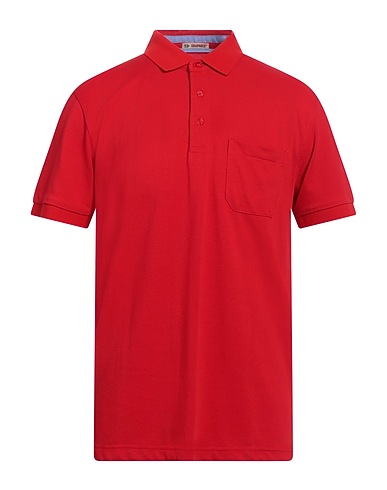EQUIPAGES® Polo shirt Red 80% Cotton, 20% Polyester