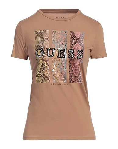 GUESS T-shirt Beige 100% Cotton