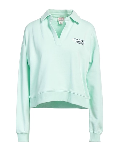 GUESS Sweatshirt Light green 100% Cotton
