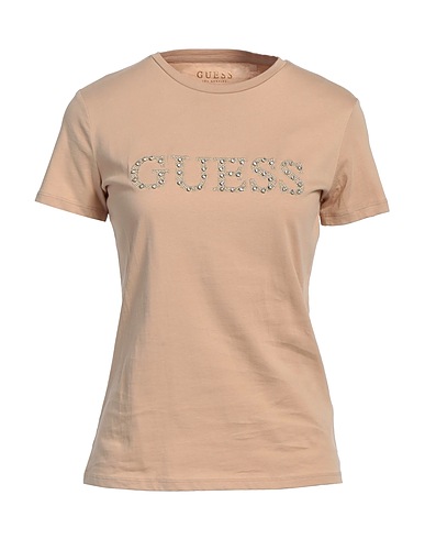 GUESS T-shirt Beige 100% Cotton