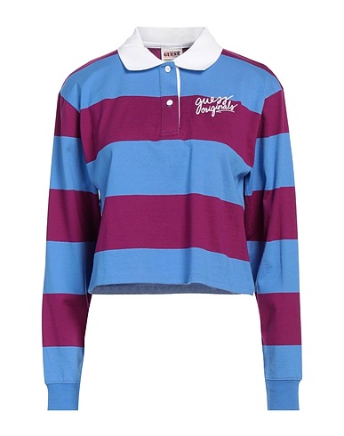GUESS Polo shirt Purple 100% Cotton