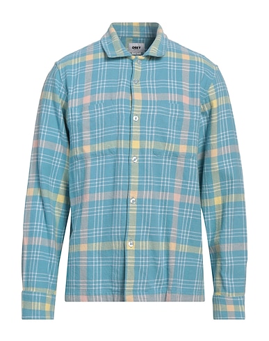 OBEY Checked shirt Sky blue 100% Organic cotton