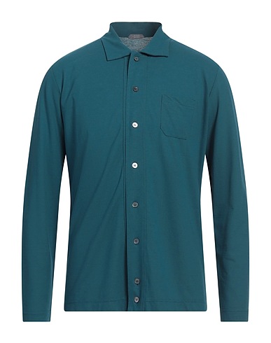 ZANONE Camicia tinta unita Verde petrolio 100% Cotone