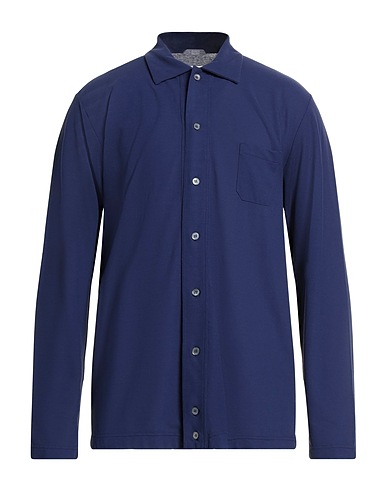 ZANONE Solid color shirt Navy 100% Cotton