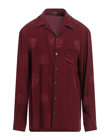 DOLCE&GABBANA Patterned shirt Burgundy 100% Silk