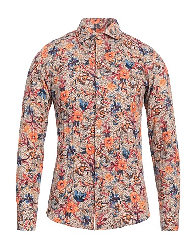 PETRO' SARTORIA ITALIANA Camicia fantasia Beige 50% Cotone, 50% Lino