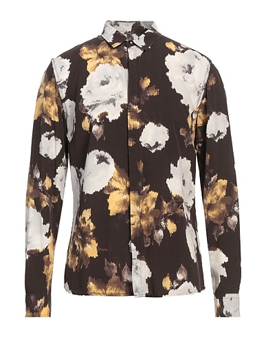 BERNA Patterned shirt Dark brown 100% Viscose