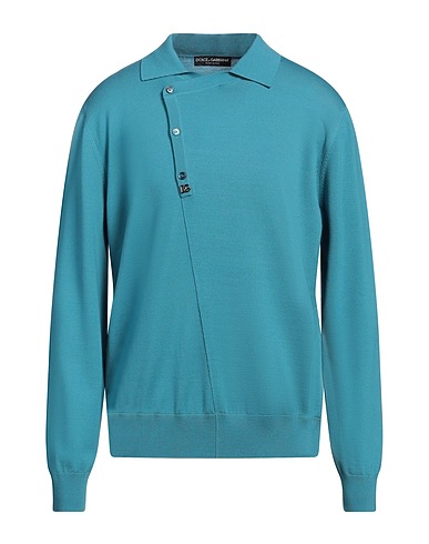 DOLCE&GABBANA Sweater Deep teal 95% Virgin Wool, 3% Polyamide, 2% Elastane, Zamak