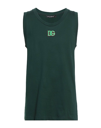 DOLCE&GABBANA Tanktop Dunkelgrün 100% Baumwolle, Viskose