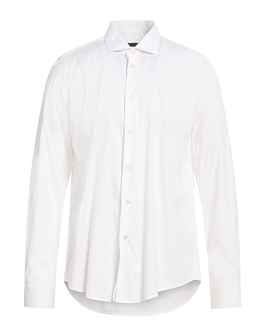 BRIAN DALES Camicia tinta unita Bianco 80% Cotone, 15% Poliammide, 5% Elastan