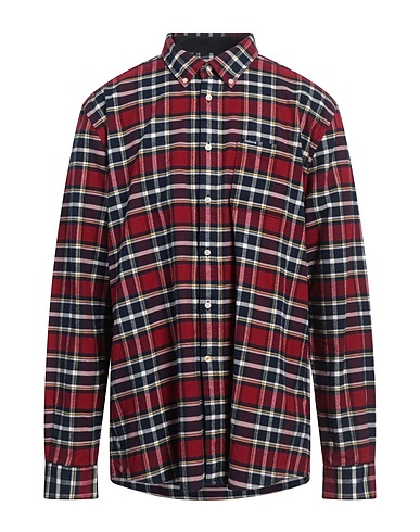 BARBOUR Checked shirt Brick red 100% Cotton