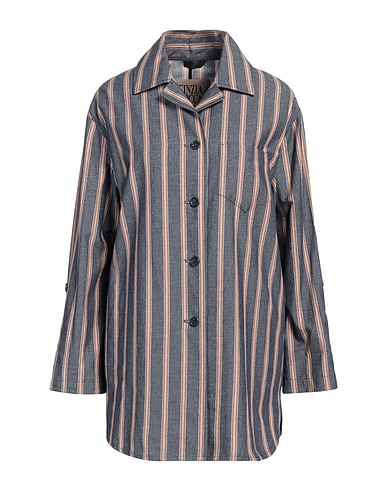 CINZIA ROCCA Striped shirt ICONS Navy blue 65% Cotton, 25% Polyester, 9% Viscose, 1% Polyamide