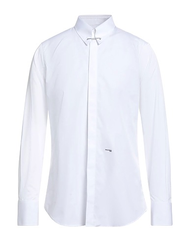 DSQUARED2 Solid colour shirt White 100% Cotton