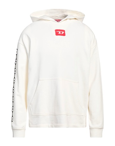 DIESEL Hooded track jacket  White 100% Cotton
