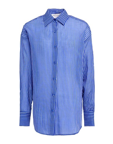 ERMANNO FIRENZE Striped shirt Bright blue 100% Ramie