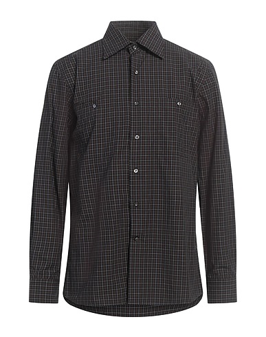 HUSBANDS Checked shirt Midnight blue 100% Cotton