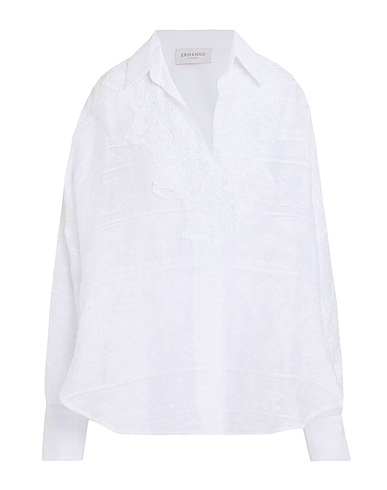 ERMANNO FIRENZE Top White 77% Viscose, 23% Polyimide, Cotton, Polyester