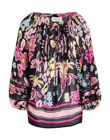 ERMANNO FIRENZE Top Black 100% Viscose, Polyamide