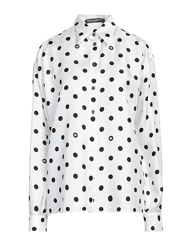 DOLCE&GABBANA Patterned shirts & blouses White 100% Silk