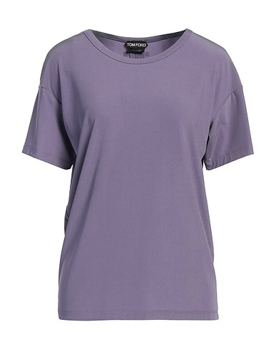 TOM FORD Basic T-Shirt Purple 78% Viscose, 14% Polyamide, 8% Elastane