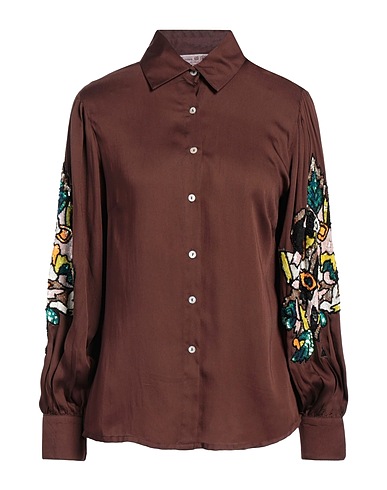 CONNOR & BLAKE Shirts Dark brown 100% Viscose
