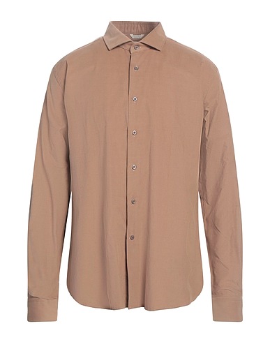 DEL SIENA Camicia tinta unita Cammello 100% Cotone