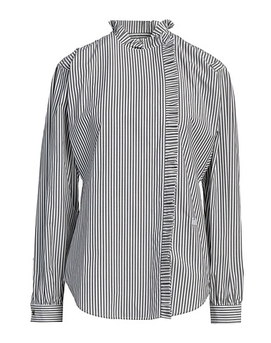 MAX MARA Striped shirt Grey 97% Cotton, 3% Elastane