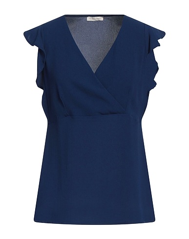 FRACOMINA Top JEANS Navy blue 98% Polyester, 2% Elastane