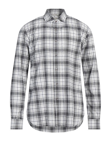 DEL SIENA Checked shirt Grey 100% Cotton