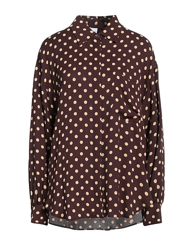 ASPESI Patterned shirts & blouses Dark brown 100% Viscose